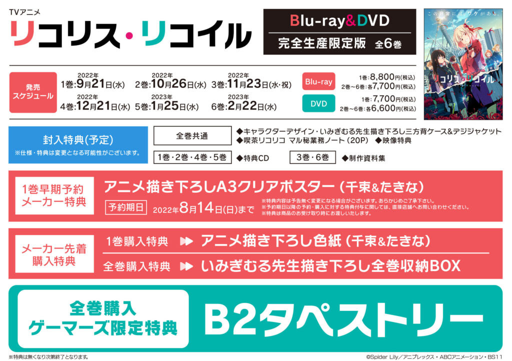 リコリス・リコイル Blu-ray＆DVD