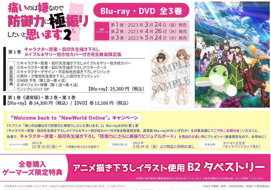 痛いのは嫌なので防御力に極振りしたいと思います。2期Blu-ray