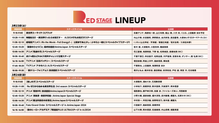 AnimeJapan2024（アニメジャパン2024）ステージ：RED STAGE